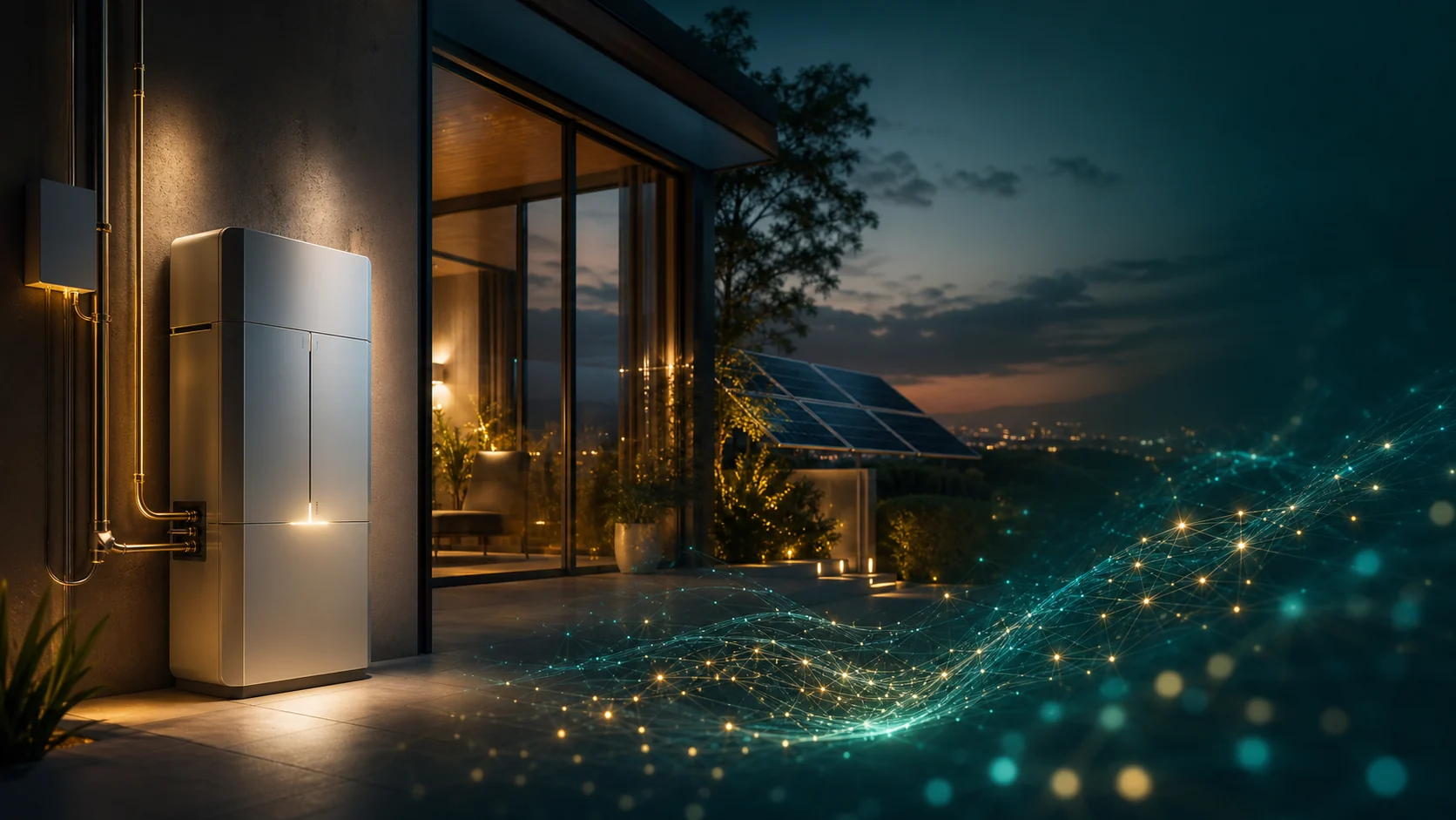 Összekapcsolt digitális folyamatok és energiatároló rendszer